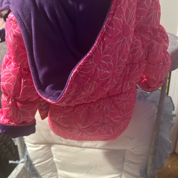Pink Platinum Kids Pink Floral Puffer Jacket 18m NWT - Picture 6 of 7